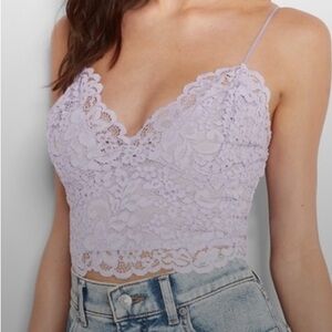 Express Allover Lace Crop Top